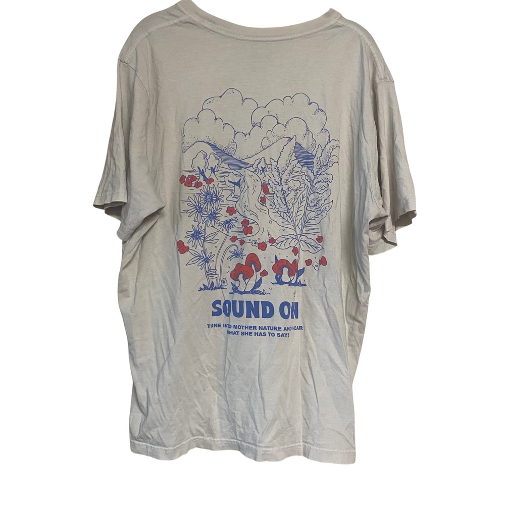 Levis Mens Sound On Mushroom T-Shirt Gray Large VTG Style